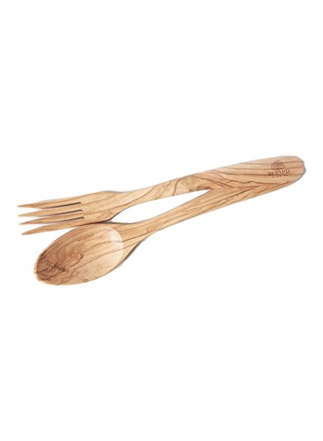 Berard 5-Piece Handcrafted Salad-Server Set Brown 14inch - Image 1