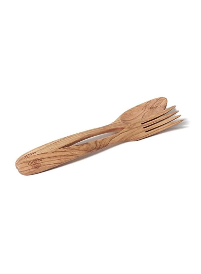 Berard 5-Piece Handcrafted Salad-Server Set Brown 14inch - Image 2