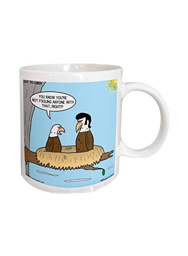 3Dروز "مج من السيراميك بطبعة عبارة "Youre Not Fooling Anybon" من بالد إيجل" أبيض/أزرق - Image 1