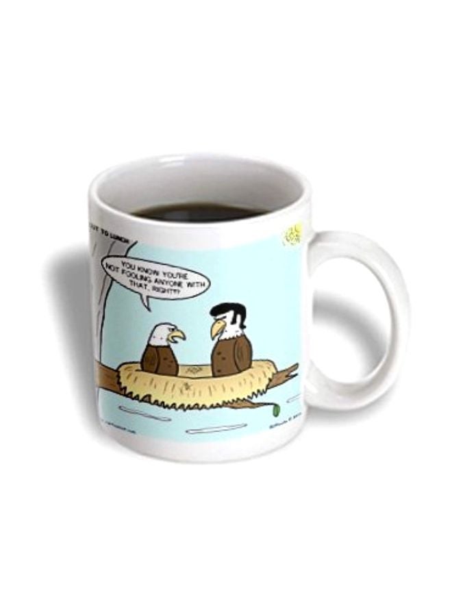 3Dروز "مج من السيراميك بطبعة عبارة "Youre Not Fooling Anybon" من بالد إيجل" أبيض/أزرق - Image 2