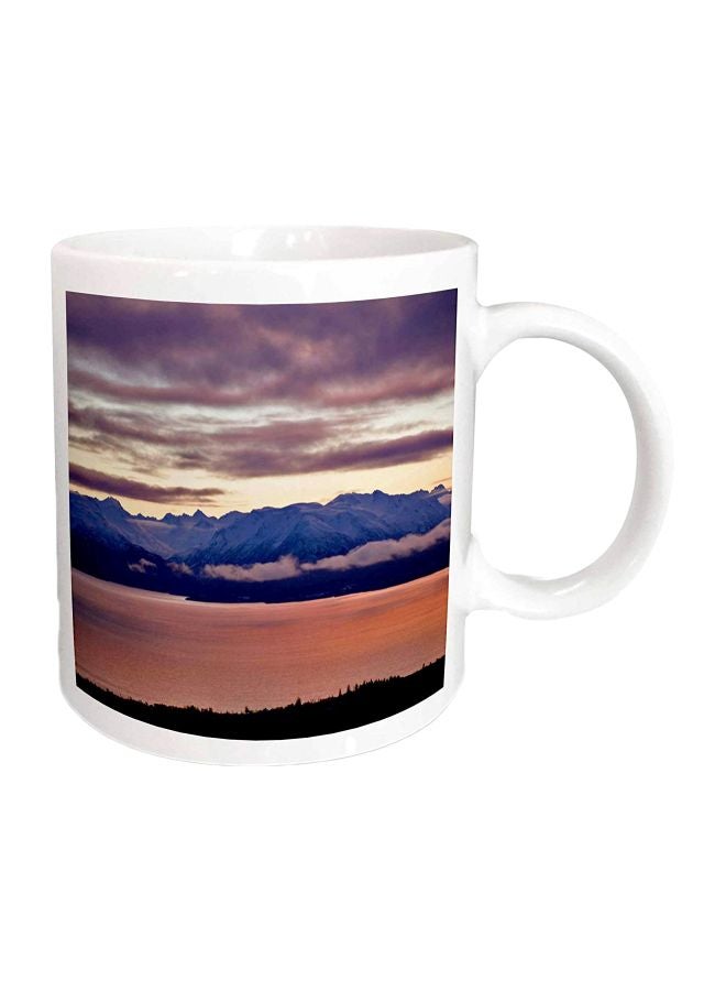 3Dروز قدح قهوة خزفي أبيض/أزرق - Image 1