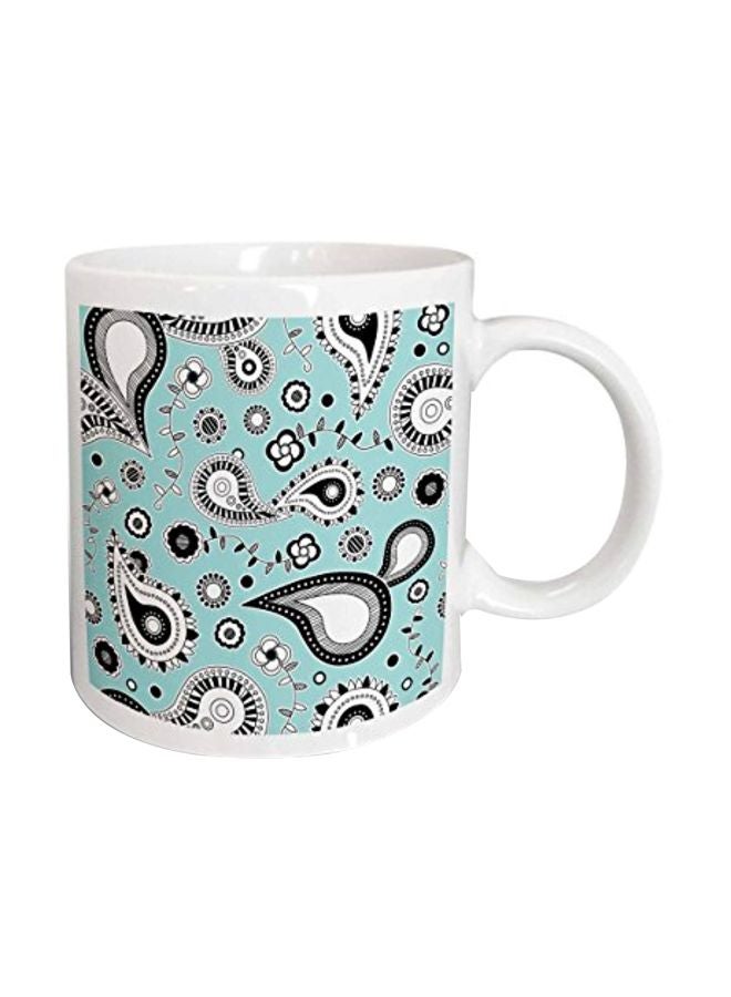 3DROSE Ceramic Coffee Mug White/Blue/Black - Image 1