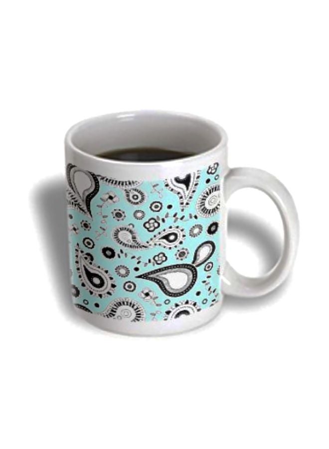 3DROSE Ceramic Coffee Mug White/Blue/Black - Image 2