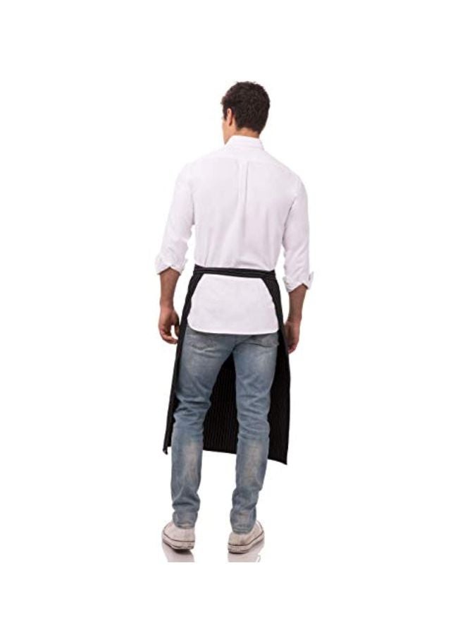 Chef Works Bistro Apron Black/White Pinstripe 32x30inch - Image 3