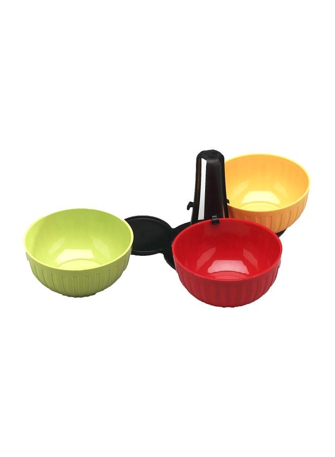 أرو هوم بروداكتس طقم سلطانية للسلطة ومزود بأدوات التقديم 3-قطع أحمر/ أصفر/أخضر 11x10x5.5بوصة - Image 1
