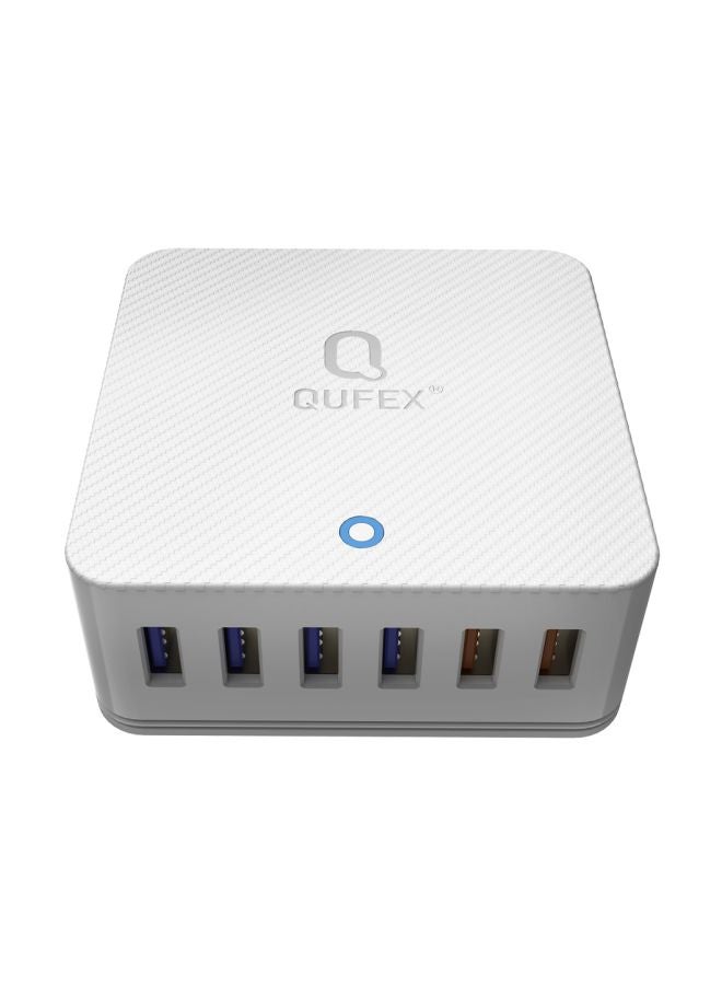 QUFEX 6-Port USB Hub White  - Image 1