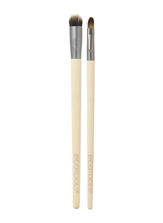 Ecotools 2-Piece Ultimate Concealer Duo Brush Set Beige/Silver/Brown - Image 1