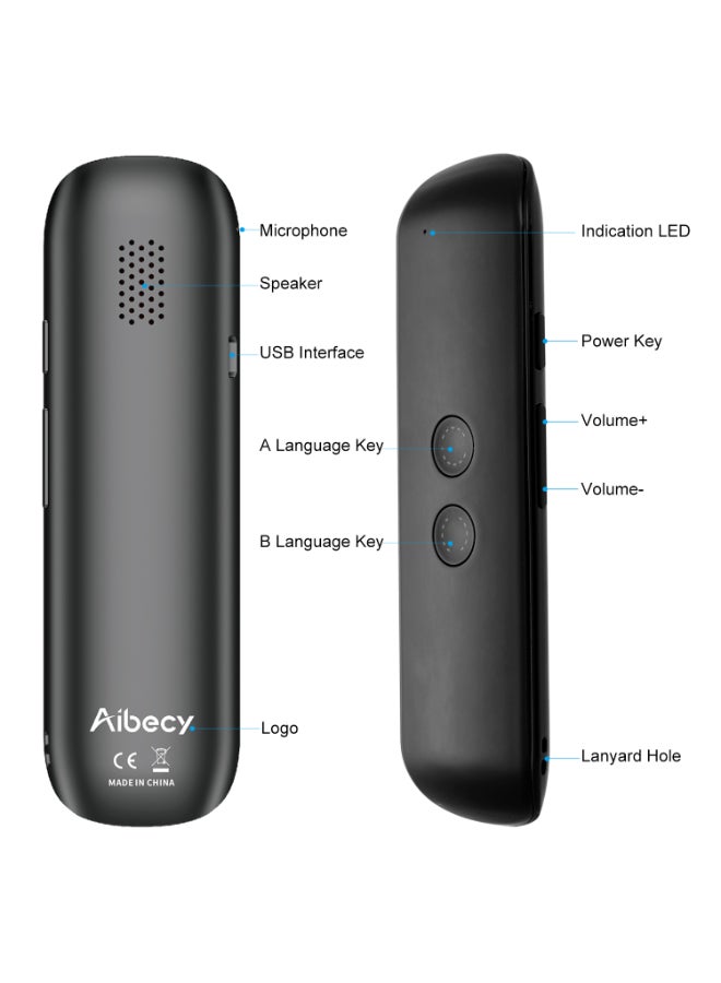 أيبيسي جهاز مترجم صوتي ذكي محمول يعمل بالبلوتوث أسود - Image 3