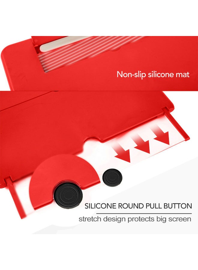 KKmoon 3D Effect Large Screen Magnifier With Desk Holder Red - Image 3