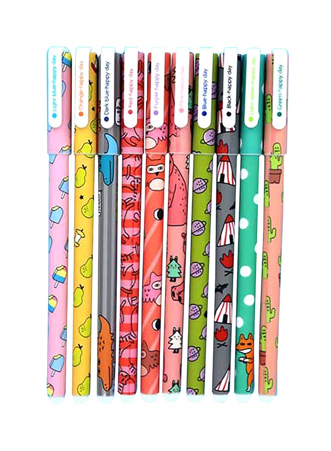 Generic 10-Piece Gel Ink Pen Set Multicolour 