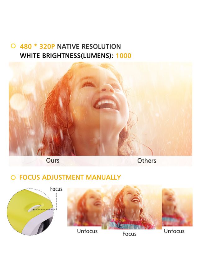Generic Mini LED Video Overhead Projector Yellow/White  - Image 3