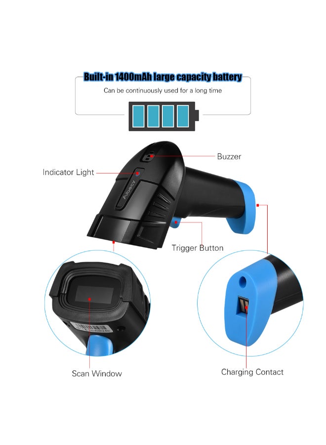 أيبيسي ماسح باركود دي 1 لاسلكي ومحمول باليد الأسود / الأزرق - Image 2