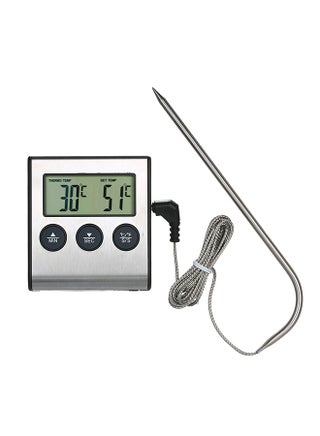 مقياس درجة حرارة الطعام مزود بشاشة LCD أسود/ فضي 2.56 x 2.83 x 0.71بوصة - v1580314224/N33779304A_1