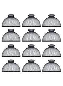 12-Piece Mesh Net Wig Cap Set Black 7.0 x 2.2inch