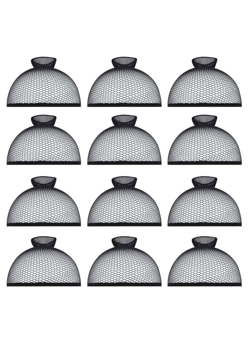 Dreamlover 12-Piece Mesh Net Wig Cap Set Black 7.0 x 2.2inch 