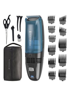 18-Piece Cordless Vacuum Beard Trimmer Set Blue/Black 2.5X9.938X7