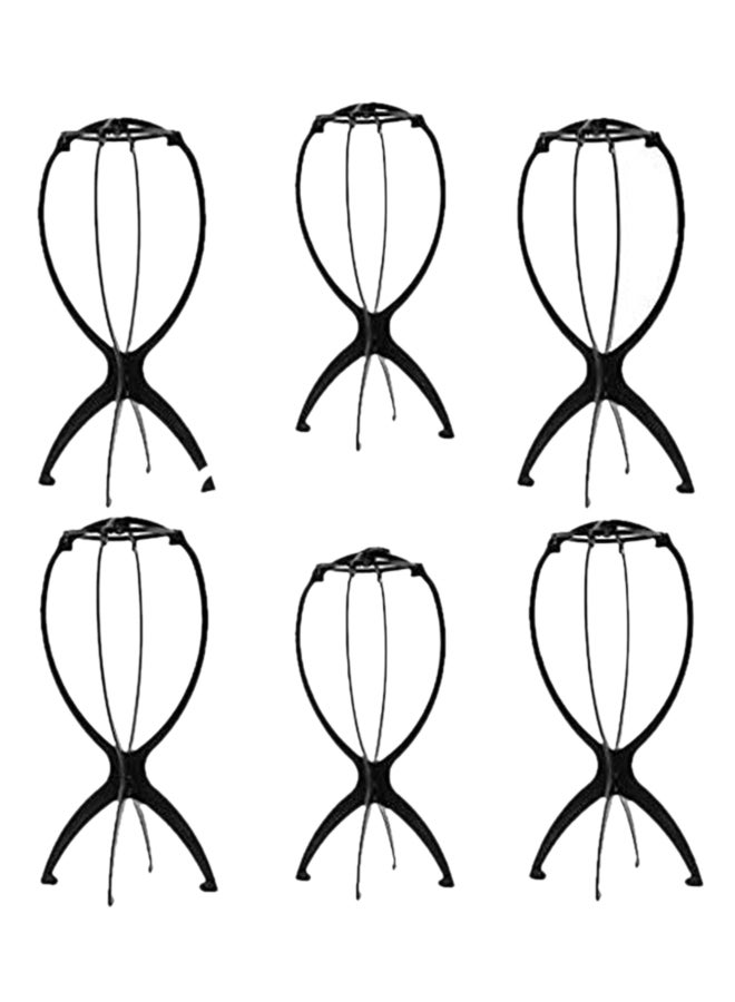 Dansee Pack Of 6 Portable Short Wig Stand Black 2.8 x 0.98 x 2.9inch - Image 1