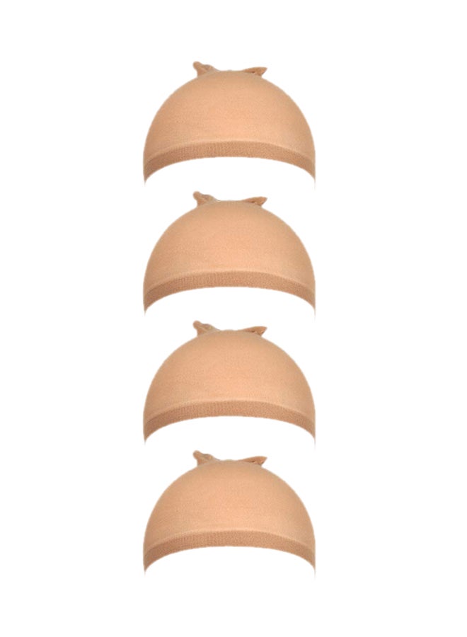 فندامي مجموعة قبعات مطاطية للشعر المستعار قابلة للتمدد مصنوعة من النايلون الذي يصنع منه الجوارب مكونة من 4 قطع البني الفاتح 2.8X0.98X2.9 - Image 1