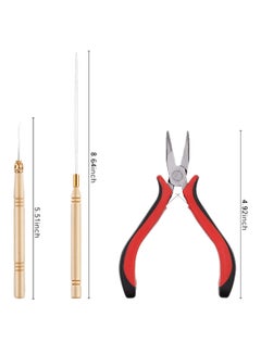 Maitys 1500-Pieces Pliers Pulling Hook Bead Device Hair Extension Tool Kits Brown/Black 1.25 x 1.25 x 7cm  - Image 2