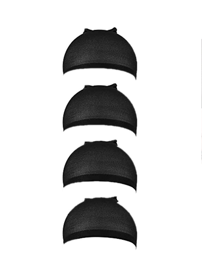 FANDAMEI 4-Pieces Stocking Wig Caps Set Black 2.8X0.98X2.9 