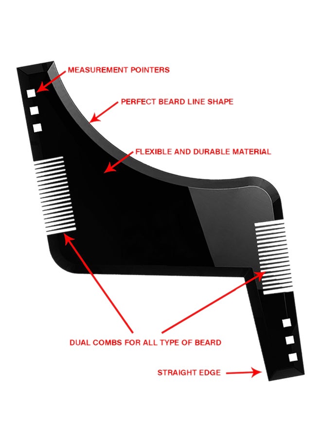 docooler - Double-Edged Beard Shaping Comb Black 17 x 11.4cm - Image 1