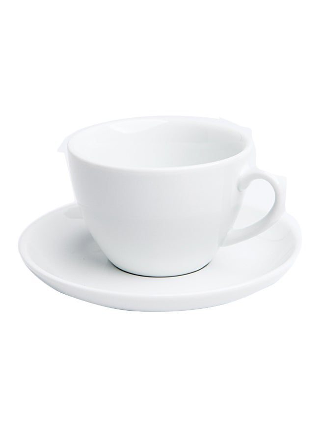 2-Piece Ergonomically Designed Fade-Proof Comfortable Grip Cup And Saucer White 14.2x14.2x1.8cm - v1580315299/N33783965A_1