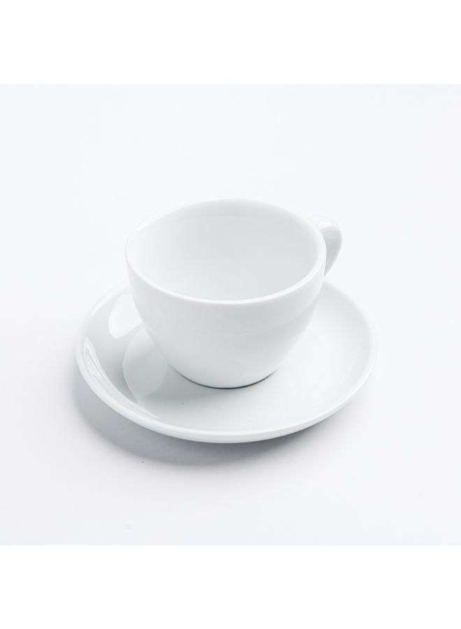 2-Piece Ergonomically Designed Fade-Proof Comfortable Grip Cup And Saucer White 14.2x14.2x1.8cm - v1580315299/N33783965A_2