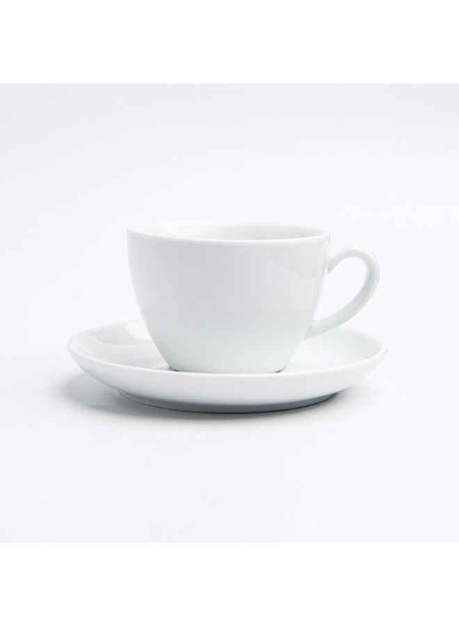 2-Piece Ergonomically Designed Fade-Proof Comfortable Grip Cup And Saucer White 14.2x14.2x1.8cm - v1580315300/N33783965A_3