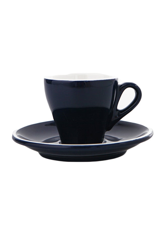 Shuer Ceramic Cup And Saucer Navy Blue 90ml  - Image 1