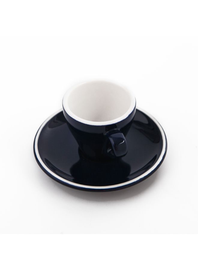 Shuer Ceramic Cup And Saucer Navy Blue 90ml  - Image 2