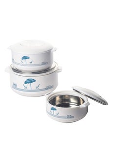 Cello 3-Piece Plastic Hotpot Food Saver Set White 2.5Liters  - Image 1