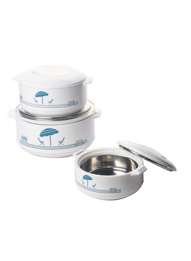Cello 3-Piece Plastic Hotpot Food Saver Set White 2.5Liters  - Image 1