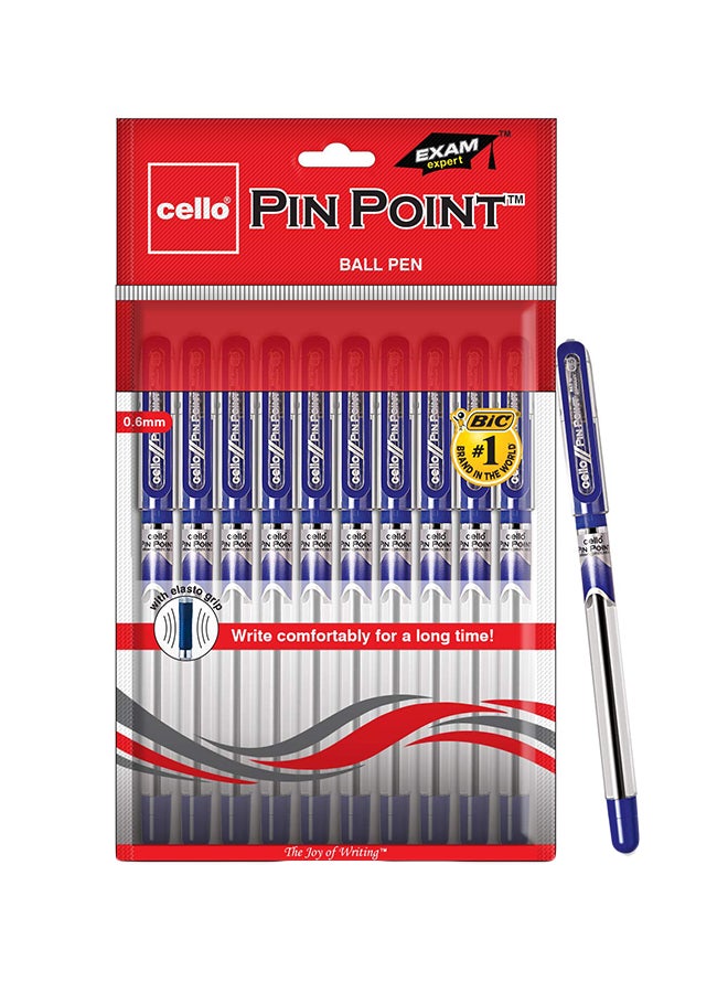 Cello - Pack Of 10 Pinpoint Ball Pen Blue - Image 1