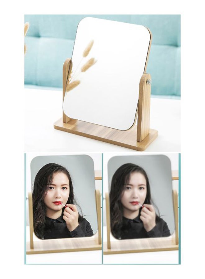 Generic - Rotatable Desk Mirror Brown 18 x 13 x 1cm - Image 1