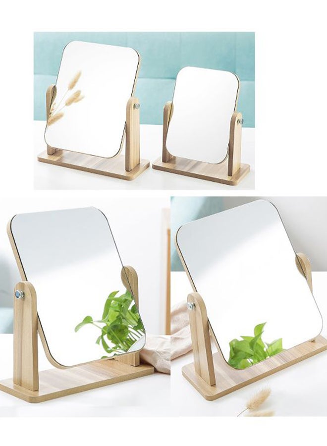 Generic - Rotatable Desk Mirror Brown 18 x 13 x 1cm - Image 1
