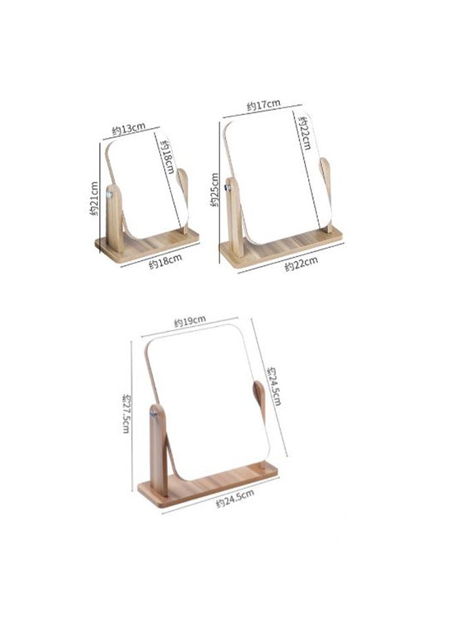 Generic - Rotatable Desk Mirror Brown 18 x 13 x 1cm - Image 1