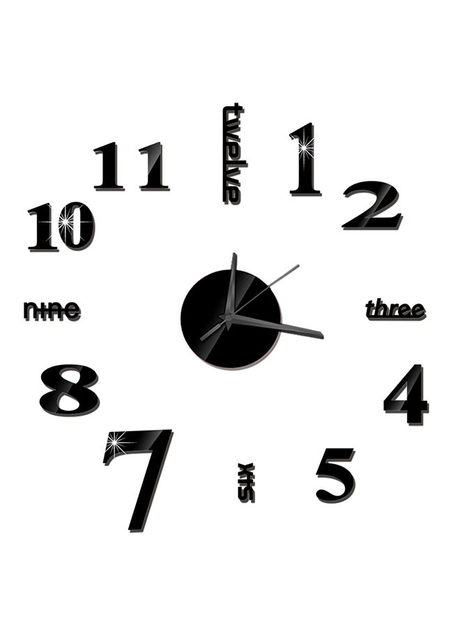 Generic - Frameless Diy Wall Clock Black 14 x 7cm - Image 1