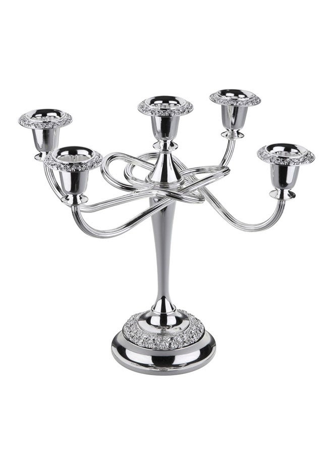 5 Arm Decorative Candle Stand Silver 27X25X22cm