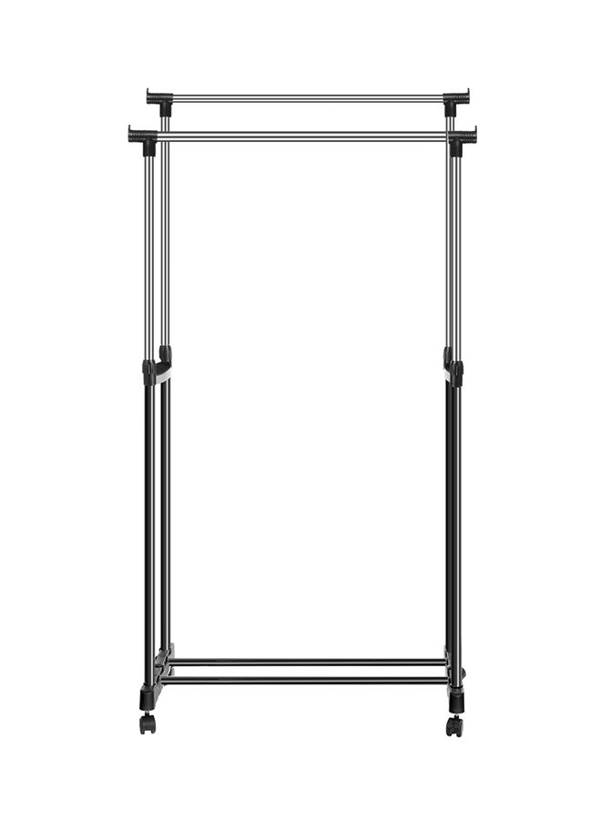 2-Pole Garment Rack Silver/Black 126x64x170cm  - Image 1