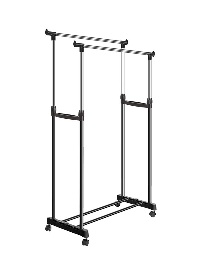 2-Pole Garment Rack Silver/Black 126x64x170cm  - Image 2