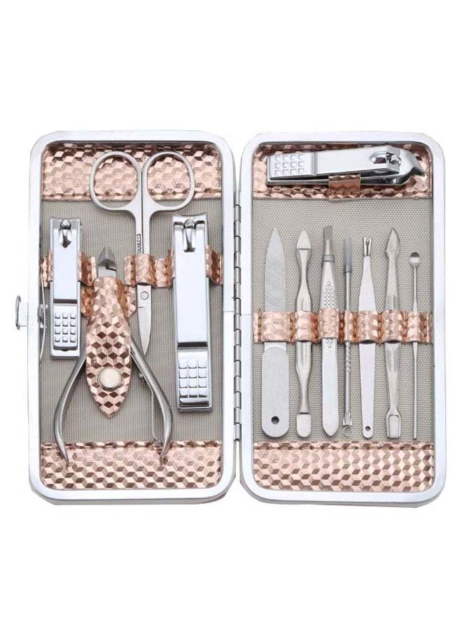 12-Piece Professional Nail Manicure Set With Storage Case Silver/Brown 3.7 x 6.5inch - v1580368839/N33574236A_1