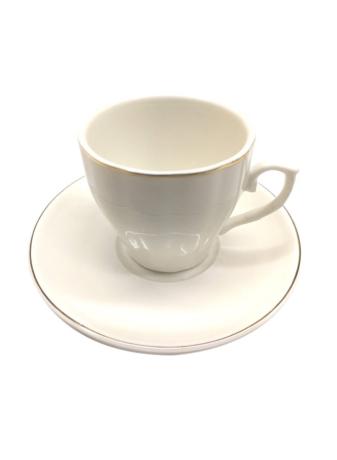12-Piece Cup And Saucer Set White 90ml - Image 1