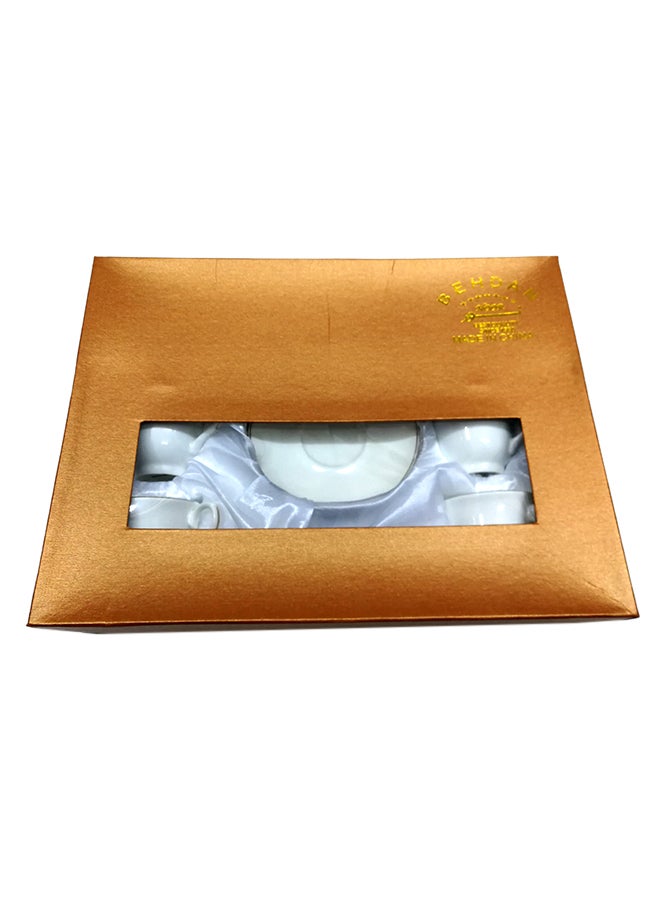 12-Piece Cup And Saucer Set White 90ml - Image 3