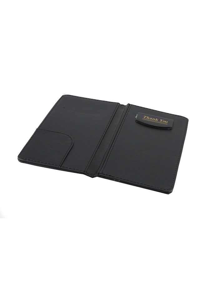 Shallow Elegant Leather Bill Folder For Restaurant 11 x 23cm Black  - Image 2