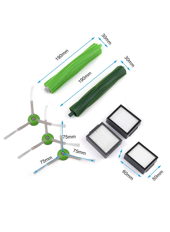 Multi-Surface Rubber Brush Replacement Accessories Kit For Irobot Roomba I7 I7+ I7 Plus E5 E6 E7 Series Robotic Vacuum Cleaner H7048 multicolour  - Image 3