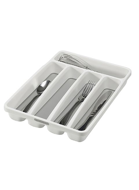 5 Section Cutlery Drawer Organizer Grey 28.4x4.7x32.2cm