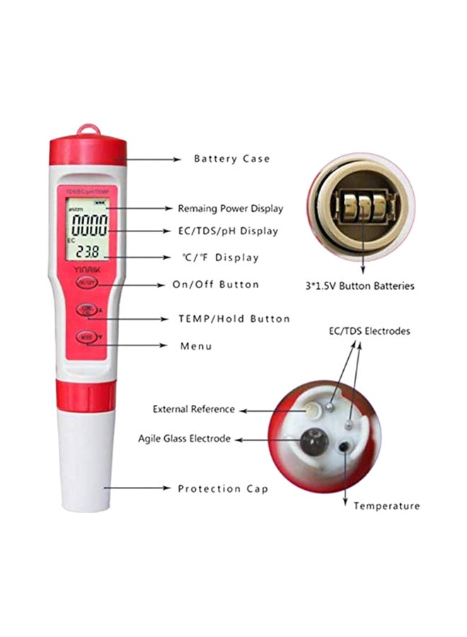 Generic Water Quality Monitor Tester Kit Red  - Image 2
