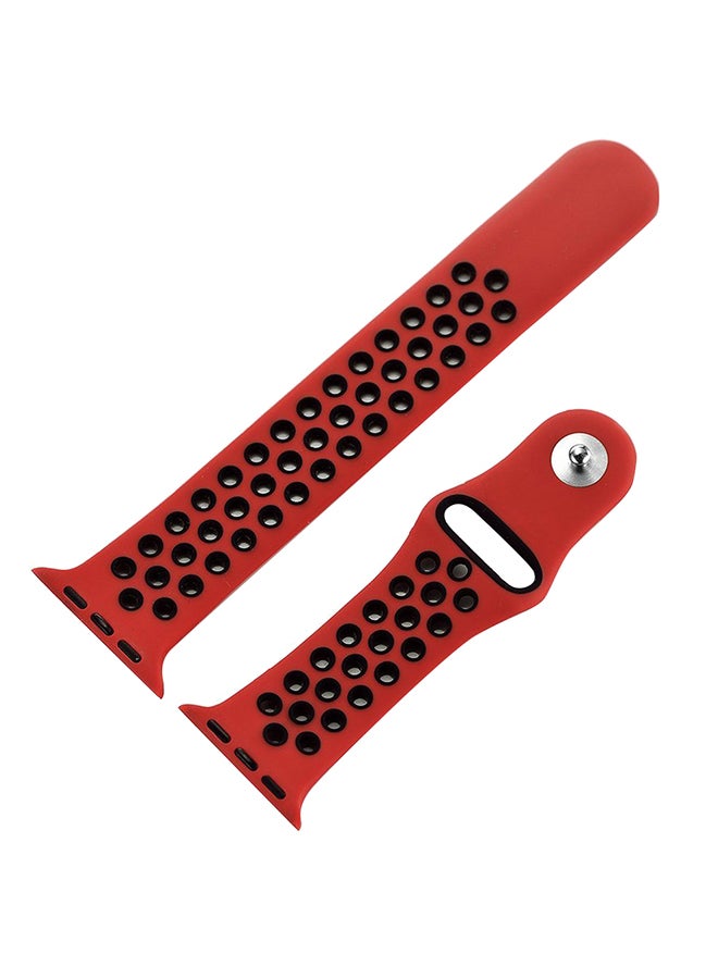 Replacement Band For Apple Watch Series 1/2 /3 42mm Red/Black - Image 1