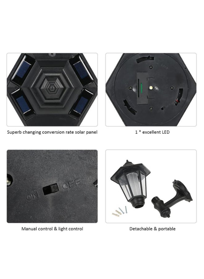 Beauenty Hexagonal LED Solar Powered Wall Light White/Black 16x20x31cm - Image 3
