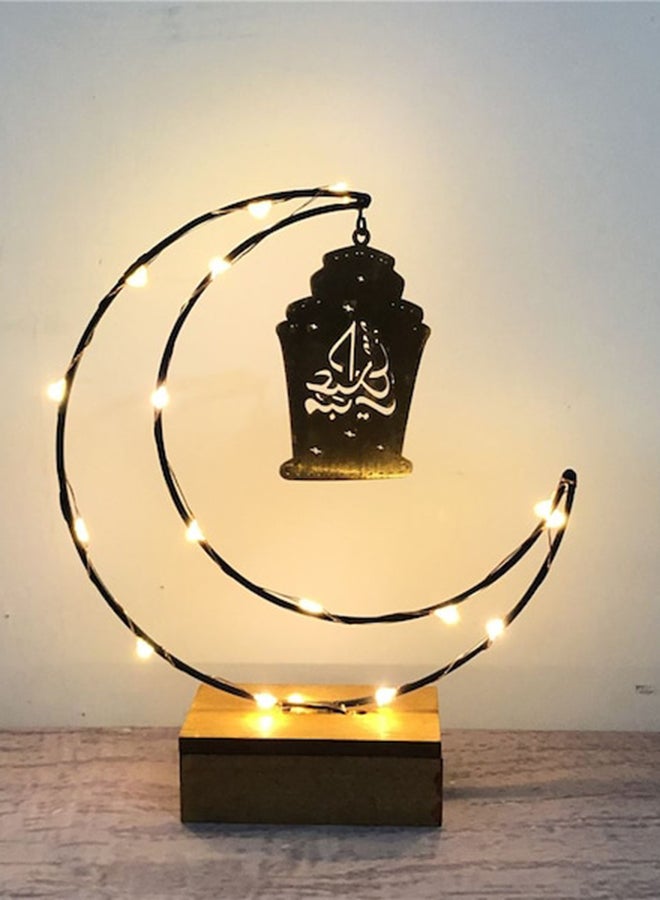 بيوينتي مصباح محفور بعبارة عيد مبارك للزينة بني 24x19Ø³Ù†ØªÙŠÙ…ØªØ± - Image 2